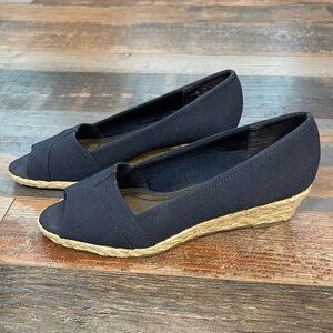 Women's Navy Life Stride Soft System Wedge Espadrilles